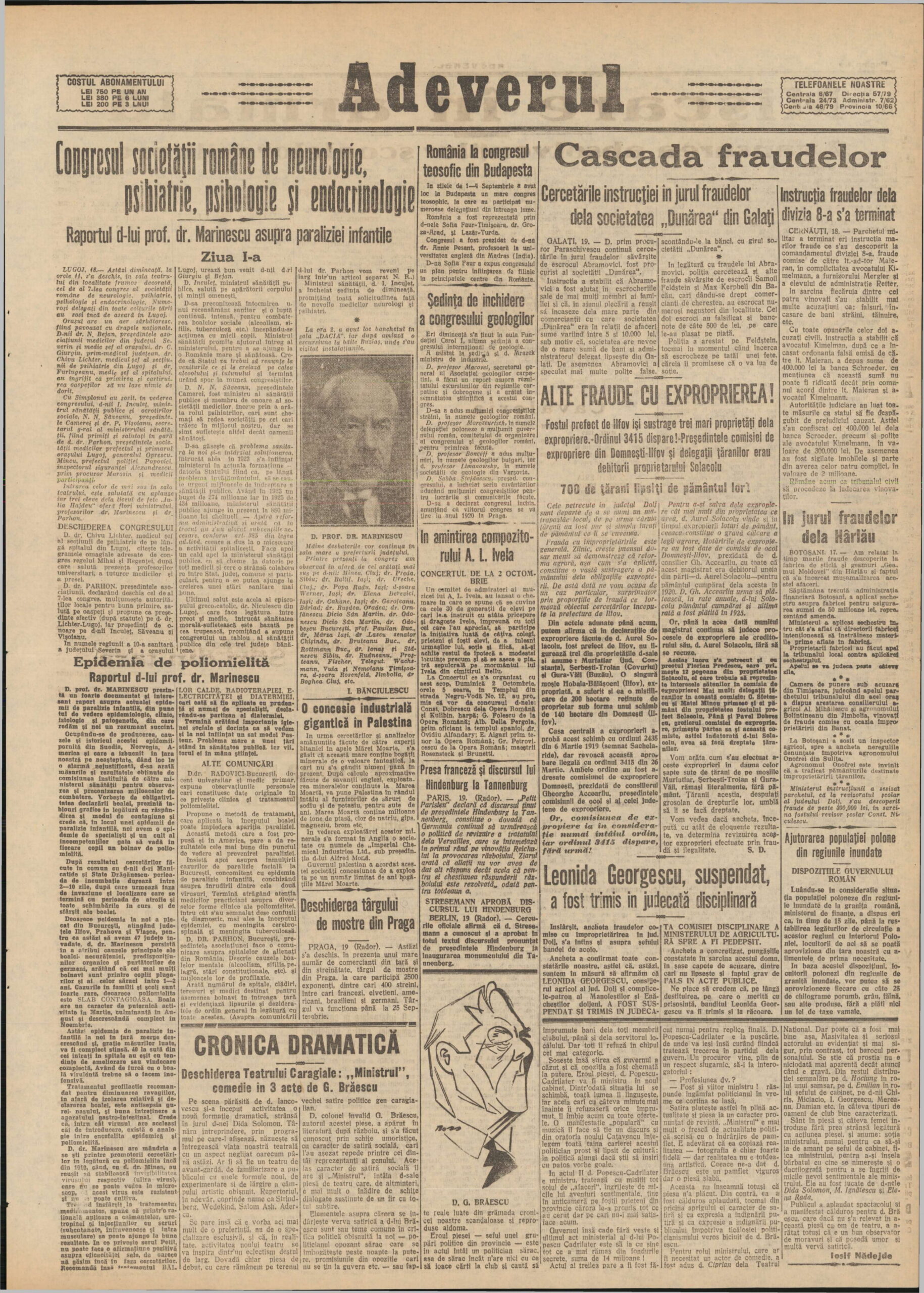 Adeverul 1927 09 1636667565 pages79 79 cronica ministru 1