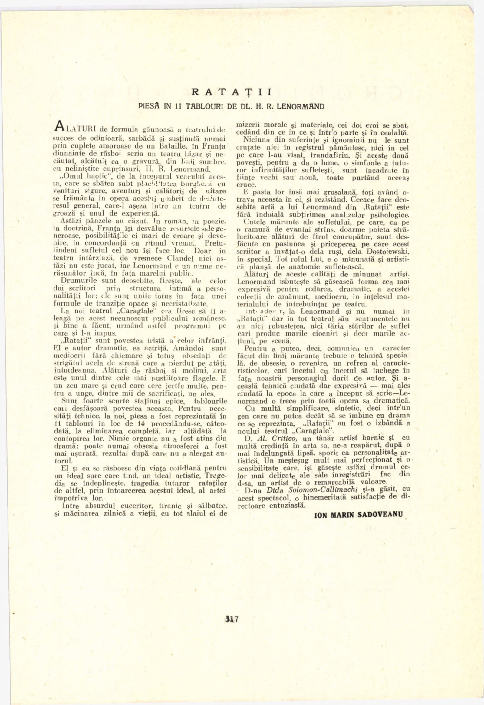 Gandirea 1927 1708041437 pages463 463 cronica Ratatii Ion Marin Sadoveanu 1