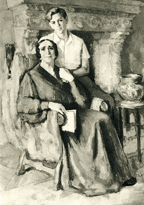 Maria Filotti și Șerban Cantacuzino pictură de Justina Popescu 1956