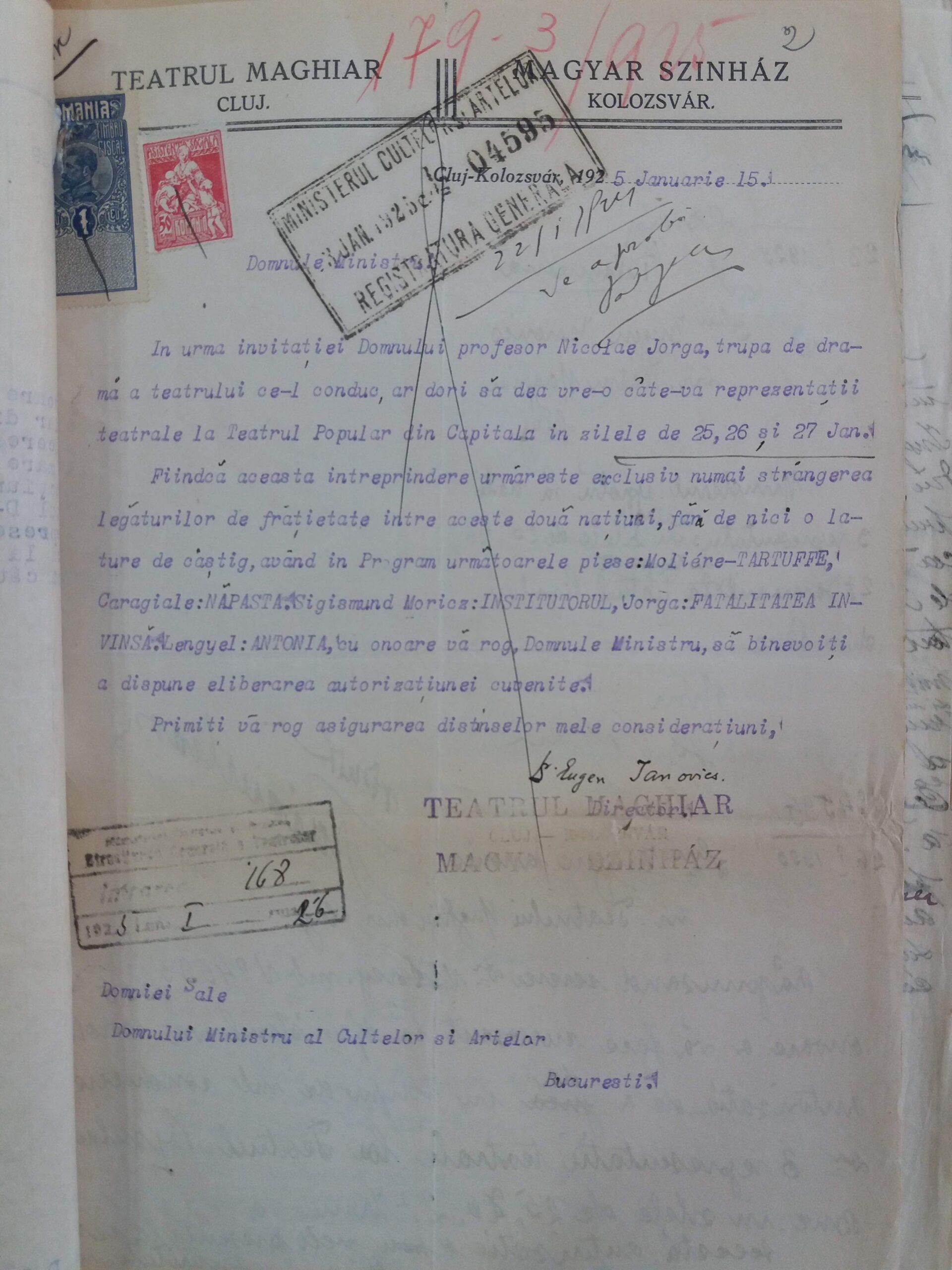 07 Cerere de aprobare pt reprezentatti in Bucuresti 1925 ian 145504